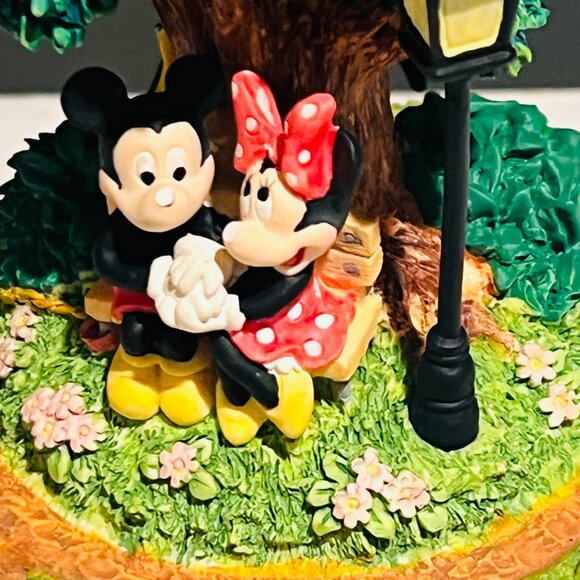 Mickey & Minnie Park Bench Figurine with Pluto – Disney Parks Resin Statue - Picture 7 of 9